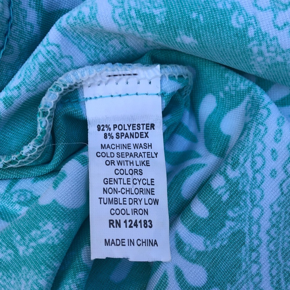 Sleeveless Teal Twist-Front Maxi Dress with White Print - Picture 7 of 7